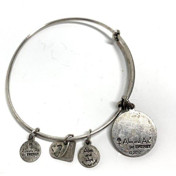 Alex and Ani NYC Mayor's Alliance Paw Print Charm Bracelet Silver Finish - Picture 2 of 2